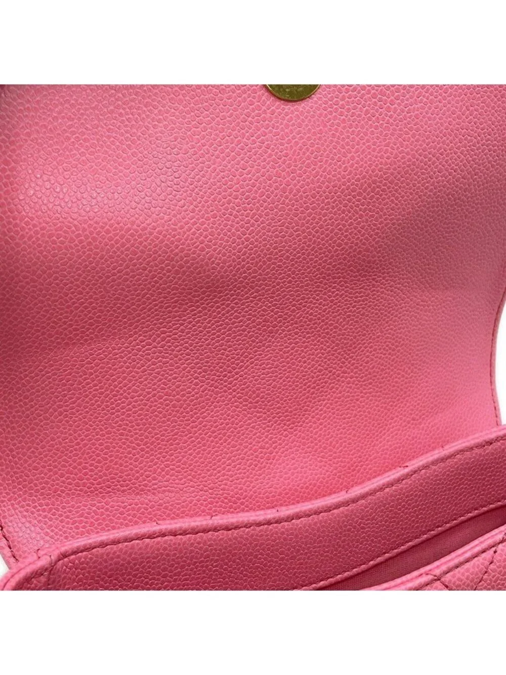 Chanel Chain Shoulder Bag Mini Messenger Quilted CC Logo Caviar Leather